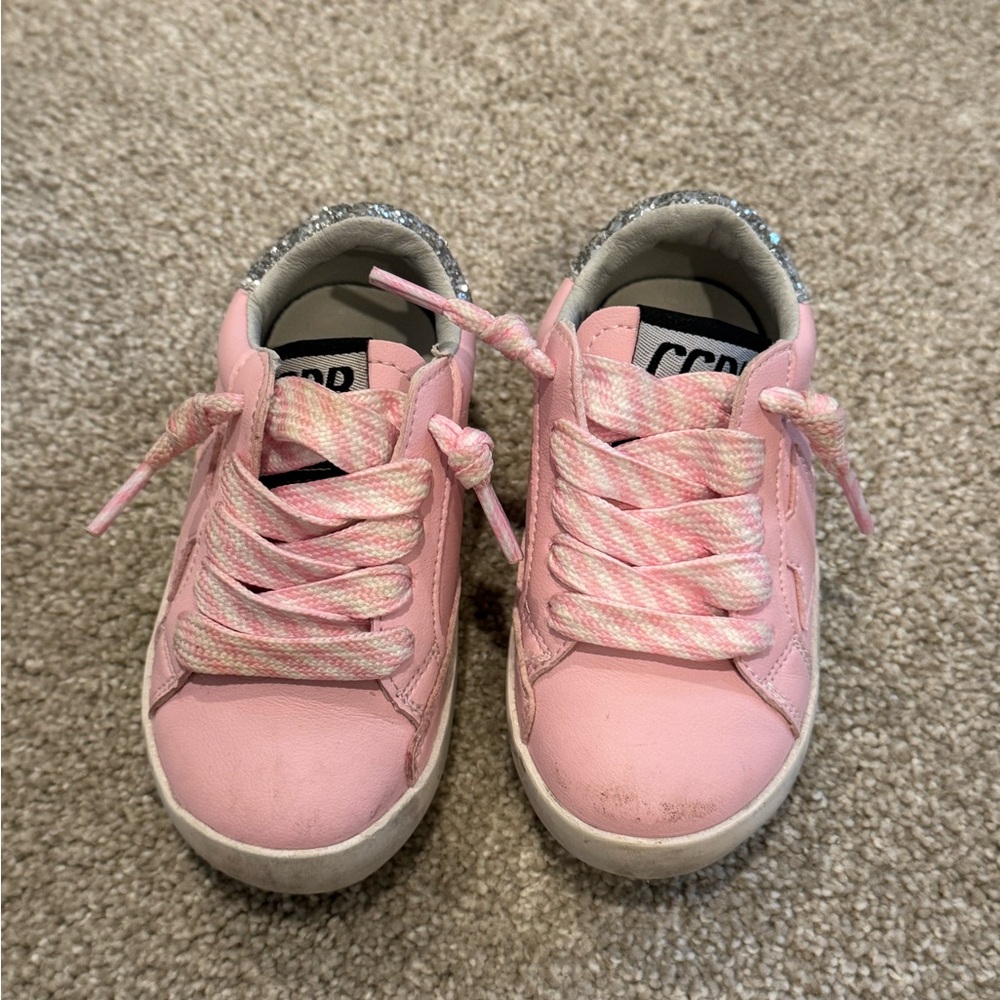 Pink Sneakers with Soft Upper and White Soles